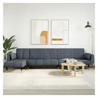 vidaXL Schlafsofa in L-Form Dunkelgrau 275x140x70 cm Samt