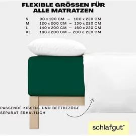 schlafgut Easy Jersey Elasthan Boxspring 140 x 200 - 160 x 220 cm green deep