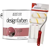 Schöner Wohnen 2,5L Wandfarbe innen Englisches Rosenrot 17 + Rollerset