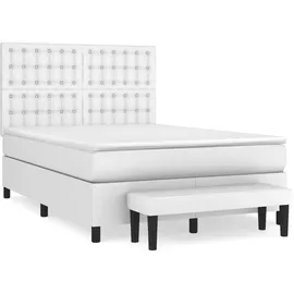 vidaXL Boxspringbett 140 x 200 cm Weiß