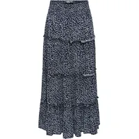 Only Maxirock Damen Fernanda Flower Bedruckt Nachtblau L