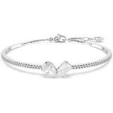 Swarovski Tennis Dlx Damenarmband, Weißes und Rhodiniertes Armband mit schimmernden Swarovski Kristallen