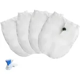 4pcs Auffangbeutel Ersatz Netz,Stoff Filter,Reinigung Netzbeutel,Staubsaugerbeutel für Boden, Pool,Ersatfiltersäcke für Poolsauger(100Micron)