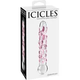 Icicles Glasdildo „No. 7“, 17,8 cm, mit Stimulationsnoppen, transparent