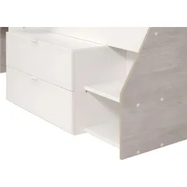 Parisot Hochbett Milky 90 x 200 cm Holz weiß-grau