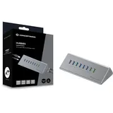 Conceptronic HUBBIES18G 10-in-1 60-W-USB-3.0-Hub-Ladegerät-Kombi, 2-in-1-USB-C-USB-A-Kabel, USB 3.2 Gen 1