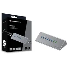 Conceptronic HUBBIES18G 10-in-1 60-W-USB-3.0-Hub-Ladegerät-Kombi, 2-in-1-USB-C-USB-A-Kabel, USB 3.2 Gen 1