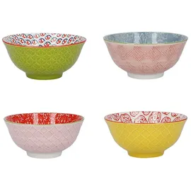 KitchenCraft Gemusterte Müslischale Mehrfarbig 4-tlg.