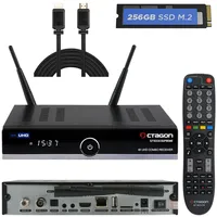 OCTAGON SF8008 4K Supreme Combo + 256GB Festplatte INTERN + NONIC HDMI Kabel, Sat- Kabel- & DVB-T2 Receiver, E2 Linux & Define OS, mit Aufnahmefunktion, M.2 M Key, Gigabit LAN, Sat to IP, WiFi