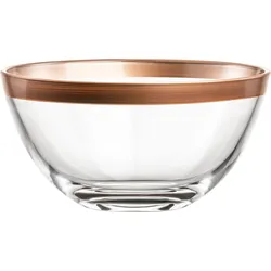 Salatschüssel EISCH GERMANY "KAYA COPPER", rosa (kupfer), H:13cm Ø:24cm, Kristallglas, Schüsseln, in Handarbeit in Kupfer veredelt, spülmaschinengeeignet, Ø 24 cm