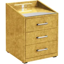 MID.YOU Nachtschrank MOON 47 x 61 x 46 cm Gelb/Gold