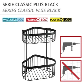 Wenko Classic Plus Black 2 Ablagen