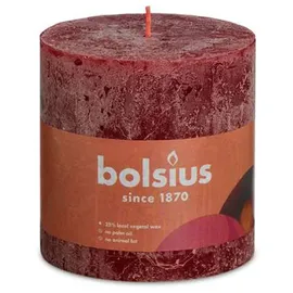 Bolsius Rustik Stumpenkerze 10 x 10 cm samtrot