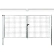 GAH Alberts Wellengitter-Doppeltor 298,8 x 150 cm Silber/Metall
