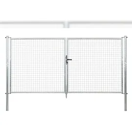 GAH Alberts Wellengitter-Doppeltor 298,8 x 150 cm Silber/Metall