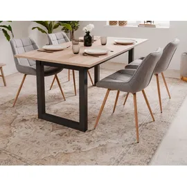 furn.design Malta 160 x 75 x 90 cm Eiche Sonoma schwarz