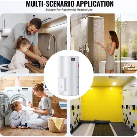 Vevor Elektrischer Warmwasserbereiter, 18-Gallonen-Tank, 1,6 kW Durchlauferhitzer, IPX4 wasserdichter Seitenanschluss, geeignet für Dusche, Badewanne