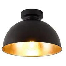 QAZQA Magnax 1 E27 Rund Schwarz/Gold 28 cm
