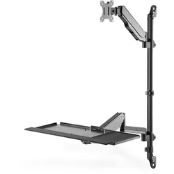 DIGITUS Flexibler Steh-/ Sitz-Arbeitsplatz zur Wandmontage Wandmontage,Single Monitor