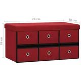 vidaXL Sitzbank Faltbar Weinrot 76 x 38 x 38 cm