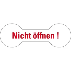 Sicherheitssiegel Nicht öffnen!, RoHS-konform, weiß, Haftpapier, 20x60mm, 12/Bogen