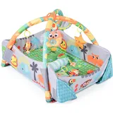Moni Spielcenter 2 in 1 Oase JL628-1B Krabbeldecke, Spielbogen Spielzeuge Kissen