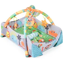 Moni Spielcenter 2 in 1 Oase JL628-1B Krabbeldecke, Spielbogen Spielzeuge Kissen