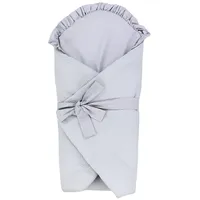 TupTam Unisex Baby Einschlagdecke mit Schleife, Farbe: Musselin/Hellgrau, Größe: 70 x 70 cm