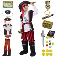 ZUCOS Kinder Piratenkostüm Rollenspielset - Piratenspielzeug Zubehör Anziehen Geburtstag Halloween Weihnachten Geschenke (10-12 Jahre)