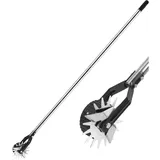 Rasenkantenschneider mit Stiel, Kantenschneider Rasen auf Rollen - Rasenkantenroller Einstellbar, manueller Rasenkantenschneider für Gehwege, 3-Teiliger Edelstahlgriff (100/135/170cm)
