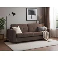 Beautysofa Schlafsofa Pireus modernes Sofa mit italienischem Klappmechanismus und Matratze, in 3 Größen & 6 Farben, Bettkasten und Schlaffunktion braun 250 cm x 90 cm x 100 cm