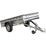 Kipper Pkw Anhänger Garden Trailer 230 KIPP [230 cm x 125 cm] mit Flachplane, Stützrad und Planenträger