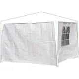 Seitenwände Pavillon 3x2m weiß PE 2Stück 1xDoppelfenster Gartenzelt Seitenteile