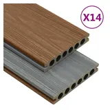 vidaXL WPC Terrassendielen mit Zubehör 35 m2 4 m braun/grau