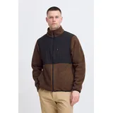 Blend Fleecepullover "BHMARIO Sweatshirt zipp thru", Herren, Gr. XL, braun (chicory coffee), Sweatware, Obermaterial: 100% Polyester, colorblocking, regular fit normal, Sweatshirts Fleecepullover
