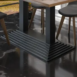 GGM Möbel MPY | Bistro Massiv Tisch | Rechteckig | 120 x 70 x 81 cm | Eiche / Schwarz