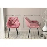 CLP 2er Set Stuhl Tanna Samt rosa