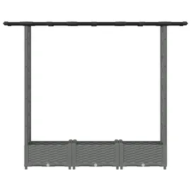 vidaXL Hochbeet mit Rankgitter und Dach 164 x 40 x 123 cm Hellgrau