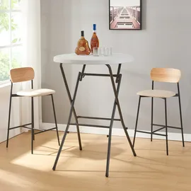 [en.casa] Klapptisch Ljusnarsberg Ø80x110cm Kunststoff Weiß