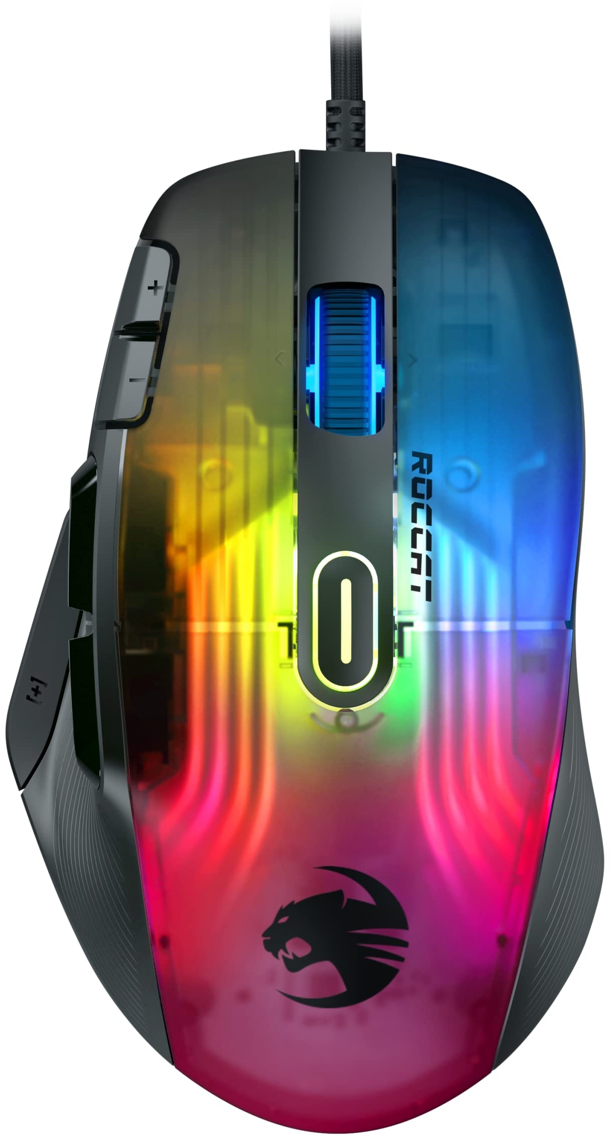 Roccat Kone XP - Gaming-Maus mit 3D-Beleuchtung und optischem Sensor mit 19.000DPI, Krystal 4D-Mausrad, Multi-Button-Funktionalität und AIMO RGB-Beleuchtung, schwarz