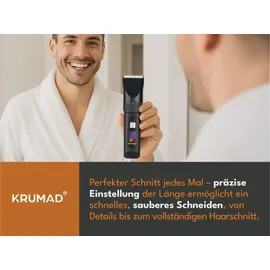 krumad Haarschneidemaschine – Professioneller Haarschneider mit LCD-Display, 4 Geschwindigkeiten Keramikklinge, & USB-Ladung – Leise, Präzise, Wiederaufladbar