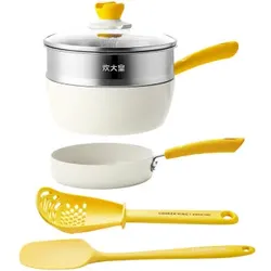 COOKER KING [Super Deal] 5-teiliges Dampfgarer-Set - Kocher + Dampfgarer + Bratpfanne + Spatel + Löffel