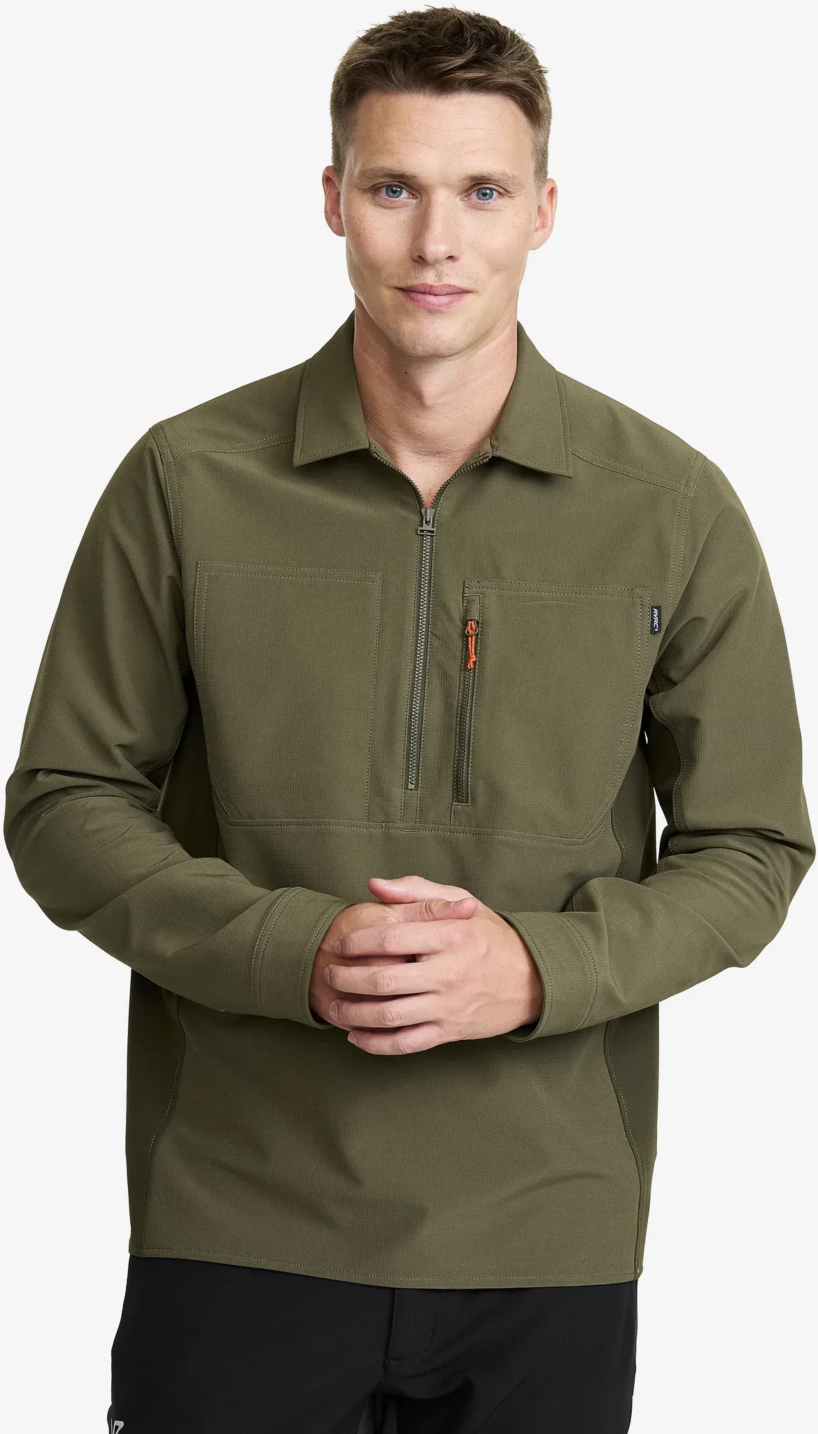 Ridge Half-zip Stretch Shirt Herren Grape Leaf/Forest Night, Größe:3XL - Herren > Oberteile > Hemden - Grün