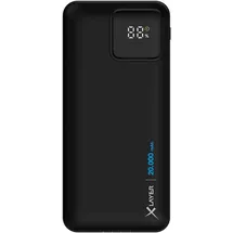 Xlayer Powerbank PD 20W 20.000 mAh mit zwei integrierten Kabeln Black