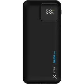 Xlayer Powerbank PD 20W 20.000 mAh mit zwei integrierten Kabeln Black