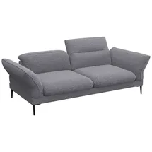 flexlux 2,5-Sitzer Salino, Funktionssofa, Relaxsofa, Sofa mit Arm- und Kopfteil-Verstellungen, Kaltschaum & Stahl-Wellen grau