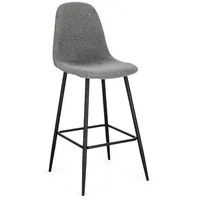 BIZZOTTO Barhocker New Irelia 2er- Set aus Stoff, Dunkelgrau/Schwarz