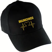 Multifanshop Baseballcap - Braunschweig - Herzschlag - Druck gelb