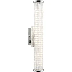 6 Watt LED Wand Leuchte Beleuchtung Lampe Licht Metall Chrom Glas klar Schalter