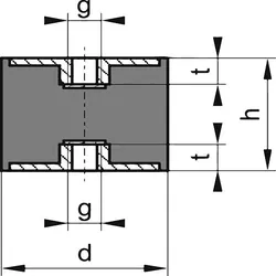 FORMAT Gummi Metall Puffer Ausführung: C50x50mm M10